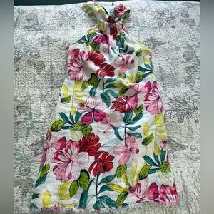 Tommy Bahama linen Floral Halter Style Midi Dress